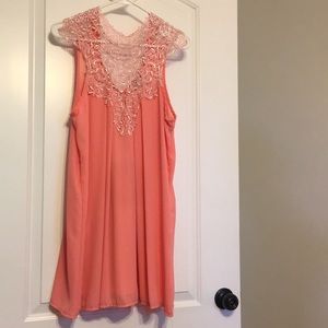 Coral lace dress